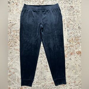 J. JILL PURE JILL velvet velour jogger pants size Medium navy blue